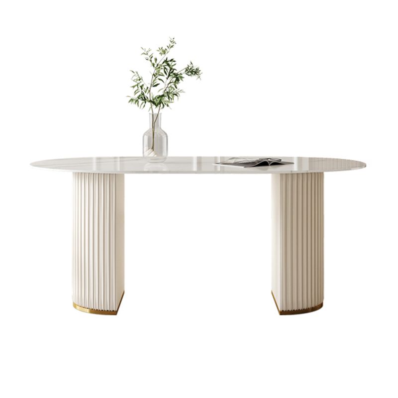Glam Standard Sintered Stone Dining Table Oval Shape Dining Table for Kitchen Clearhalo ' dining_table' 'Dining Tables & Seating' 'Dining Tables' 'furn' 'furn_dining_table' 'Furniture' 'furniture_dining_table' 'Kitchen & Dining Furniture' 'kitchen&dining_furn' 'kitchen' 'kitchen_dining_table' 1200x1200_0b5733f1-aeeb-444d-a46c-0b4693b29796