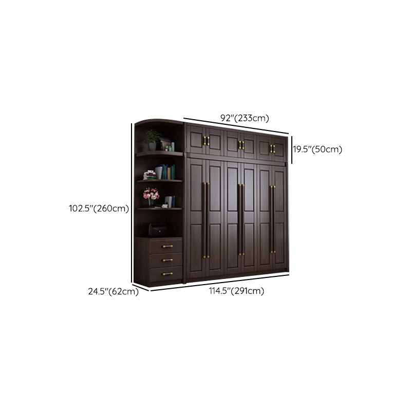 Armadio tradizionale armadio del guardaroba in stile marrone armadio.