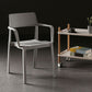 Stacking Plastic Arm Chair Glam Open Back Dining Arm Chair for Dining Room