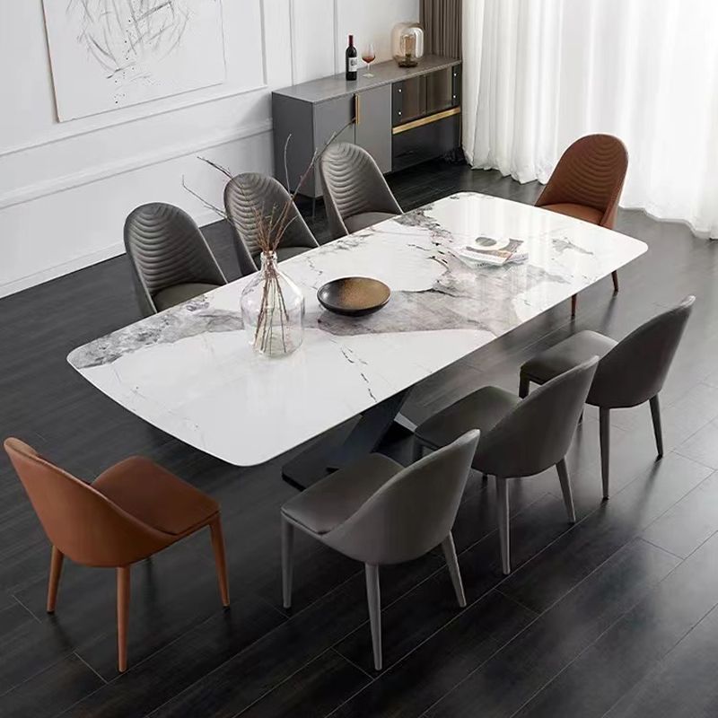 Moderne armloze eetkamerstoelen gestoffeerde lage achterzijde stoel