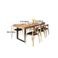 Table à manger en bois massif Table rectangulaire industrielle avec base luge