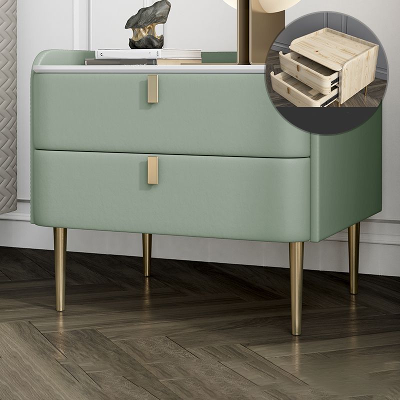 Glam Massivholz 2-Drawer Nachttisch 20 "hoher Nachttisch und Beine