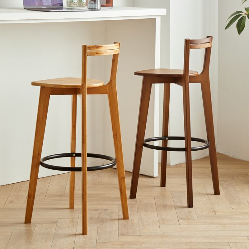 Contemporary Solid Wood Bar Stool Indoor Bar Stools with Wood Seat and Footrest Clearhalo 'Bar Furniture' 'Bar Stools' 'bar_stools' 'furn' 'furn_bar_stools' 'furniture_bar_stools' 'Kitchen & Dining Furniture' 'kitchen&dining_furn' 'kitchen' 'kitchen_furn' Furniture' 1200x1200_0b5af95d-95bc-47de-994a-0a9a51fe429f