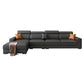 Square Arm Sectional Dark Gray Cushion Back Storage Faux Leather Living Room Sofa Clearhalo 'furn' 'furn_sectionals' 'Furniture' 'furniture_sectionals' 'Living Room Furniture' 'Sectionals' 1200x1200_0b5b34e8-a5d4-4d31-a763-d3536a48f4ee