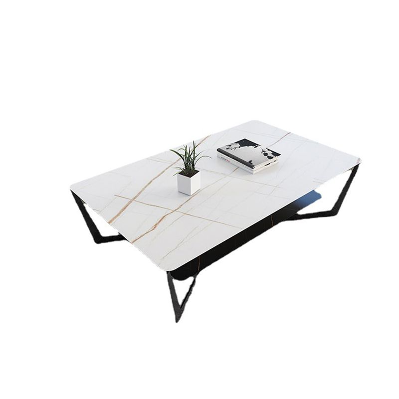 Modern Style Black Gold/white/grey/white Gold Rock Board Table with Iron Base Coffee Table Clearhalo 'Coffee & Accent Tables' 'Coffee Tables' 'coffee_tables' 'furn' 'furn_coffee_tables' 'Furniture' 'Living Room Furniture' 1200x1200_0b5be136-ca8a-47bd-a905-fd287bb17626