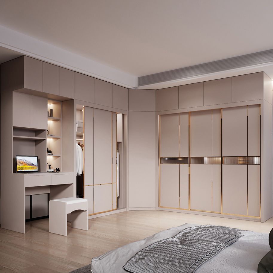 Guardaroba in legno ingegnerizzato armadio moderno in stile moderno con specchio