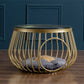 Glam Slate/Glass Top Coffee Table Dia 21.7" Frame Cocktail Table with Storage Clearhalo 'Coffee & Accent Tables' 'Coffee Tables' 'coffee_tables' 'furn' 'furn_coffee_tables' 'Furniture' 'Living Room Furniture' 1200x1200_0b5ded89-3f5a-4ad1-87f3-aede4ba23008