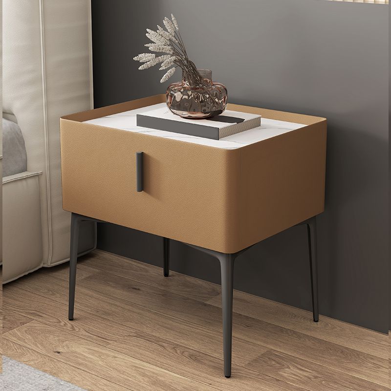 Modern Slate Nightstand Lower Shelf Bedside Cabinet with Drawer for Bedroom Clearhalo 'Bedroom Furniture' 'furn' 'furn_night_stand' 'Furniture' 'night_stand' 'Nightstands' 1200x1200_0b5fa07e-7f83-4acf-b8a1-593691aa0c7d