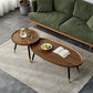 Round/oval Black Metal 3/4 Leg Base Design Wood Table Panel Coffee Table Clearhalo 'Coffee & Accent Tables' 'Coffee Tables' 'coffee_tables' 'furn' 'furn_coffee_tables' 'Furniture' 'Living Room Furniture' 1200x1200_0b5fd8c3-6cd1-4f86-8f9e-c3c5e66d9aec