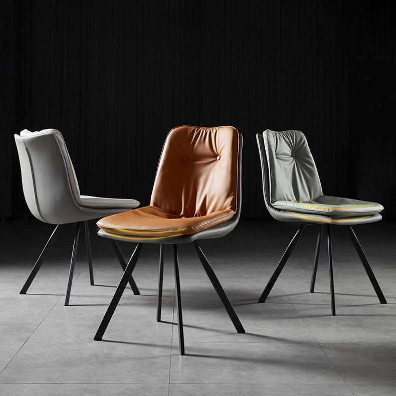 Contemporary Style Metal Dining Chair Dining Armless Side Chair for Kitchen Clearhalo ' kitchen&dining_furn' 'Dining Chairs' 'Dining Tables & Seating' 'dining_chair' 'furn' 'furn_dining_chair' 'Furniture' 'furniture_dining_chair' 'Kitchen & Dining Furniture' 'kitchen' 1200x1200_0b615ce9-306b-45b5-b2ca-444b179a2ea7