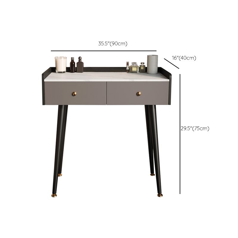 Contemporary Makeup Vanity Desk Stone Dressing Table with Drawer