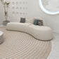 White Wool Curved Sofa Nordic 39.4" D Armless Sofa with Pillows
