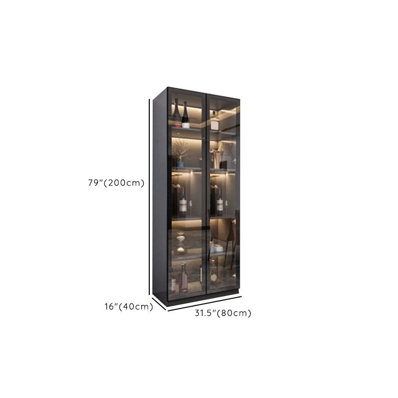 Contemporary Display Stand Faux Wood Storage Cabinet with Lighting Clearhalo 'Display & China Cabinets' 'display_china_cabinets' 'furn' 'furn_display_china_cabinets' 'Furniture' 'Kitchen & Dining Furniture' 1200x1200_0b640fb9-8a7b-403a-b749-51f498a55e96