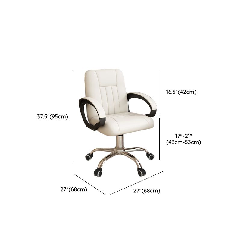 Modern Office Chair Armless Leather Adjustable Seat Height Swivel Chair with Wheels Clearhalo 'furn' 'furn_office_chair' 'Furniture' 'Office Chairs' 'Office Furniture' 'office_chair' 1200x1200_0b643b08-a376-4e97-bc71-7069b75a5e44