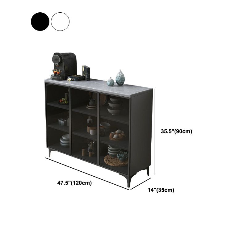 Glam -glazen deuren buffet sideboard stenen dinerserver voor woonkamer