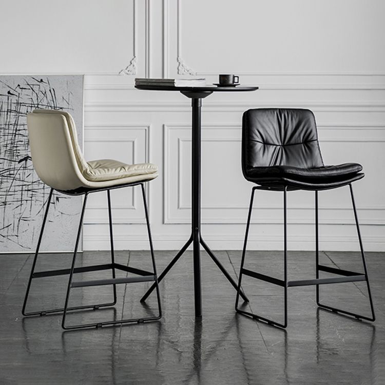 Scandinavian Low Back Home Stool Matte Finish Upholstered Bar Stools Clearhalo 'Bar Furniture' 'Bar Stools' 'bar_stools' 'furn' 'furn_bar_stools' 'Furniture' 'furniture_bar_stools' 'Kitchen & Dining Furniture' 1200x1200_0b65fc30-2ec6-4ce1-835e-941e07828873