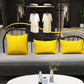 Contemporary Grey Sofa with Yellow Pillow and Black Legs for Apartment