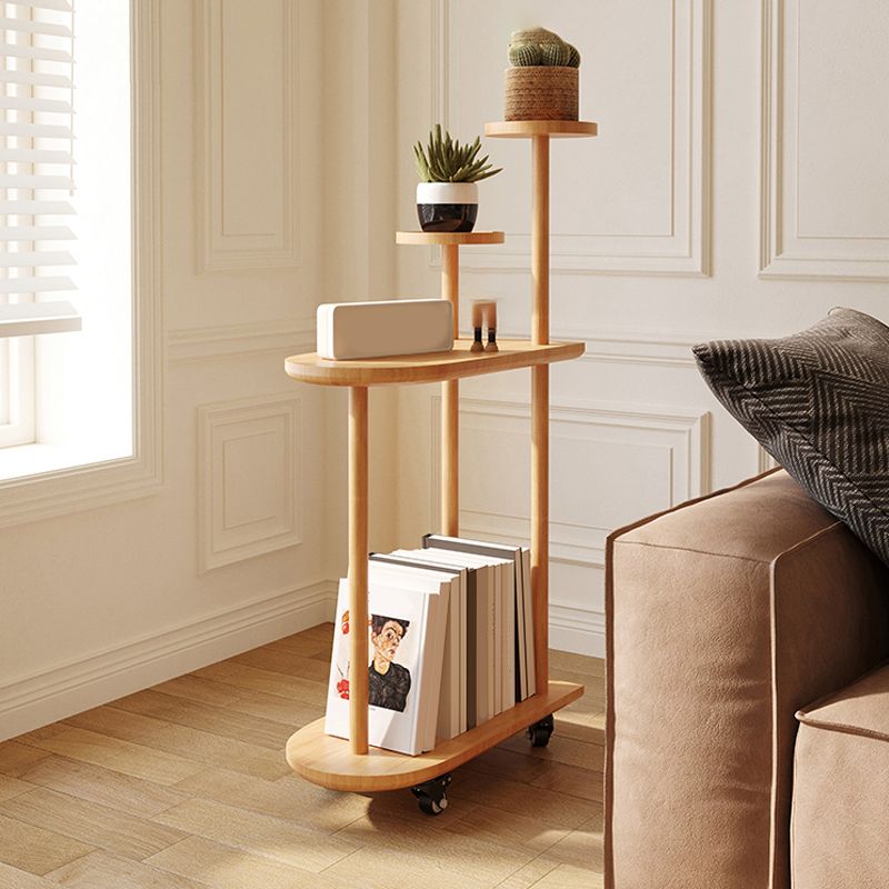 Contemporary Wooden Oval Top Side Table End Table36.22" High with Storage Clearhalo 'Coffee & Accent Tables' 'End & Side Tables' 'end_side_tables' 'furn' 'furn_end_side_tables' 'Furniture' 'Living Room Furniture' 1200x1200_0b661598-43d7-48fa-95d1-254a6ea048f3