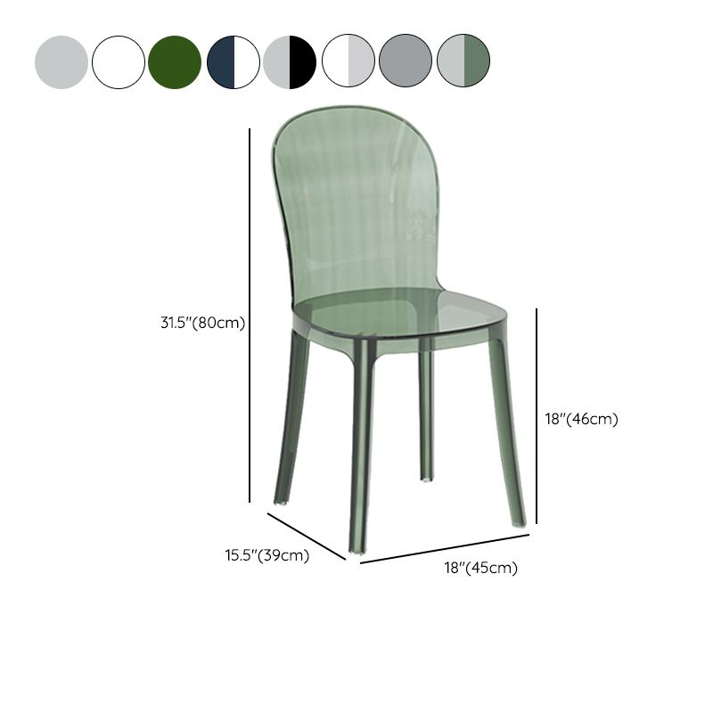 Eigentijdse eetkamerstoel Plastic vaste achterstoel voor eetkamer