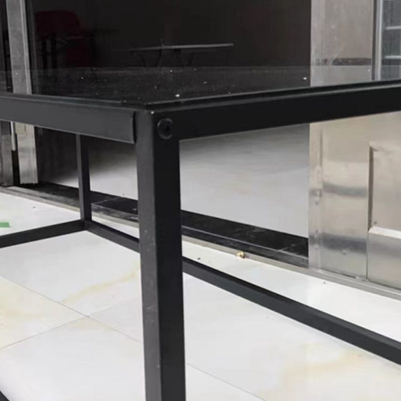 Modern Style Rectangular Glass Coffee Table 17.7-In H Metal Frame 1 Single Cocktail Table Clearhalo 'Coffee & Accent Tables' 'Coffee Tables' 'coffee_tables' 'furn' 'furn_coffee_tables' 'Furniture' 'Living Room Furniture' 1200x1200_0b67aca2-e5bf-42f7-af9f-ae8354fff2d2