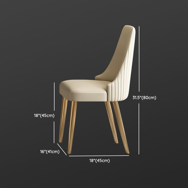 Glam Dinette Set with Faux Leather Chairs 1/2/5/6/7 Pieces Glossy White Dining Table Set