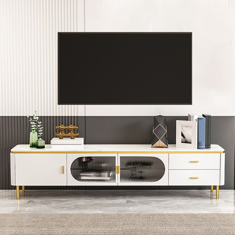 Stone Media Console Enclosed Storage TV Stand Console with Drawers Clearhalo 'furn' 'furn_tv_stands_entertainment_centers' 'Furniture' 'Living Room Furniture' 'TV Stands & Entertainment Centers' 'TV Stands & Media Storage Furniture' 'tv_stands_entertainment_centers' 1200x1200_0b691c19-0948-429c-983b-700ac76e5728