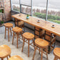 Brown Wood Counter Table with Rectangle Table Top Double Pedestal Table - 41.3" H Clearhalo 'Bar Furniture' 'Bar Tables' 'bar_tables' 'furn' 'furn_bar_tables' 'Furniture' 'furniture_bar_tables' 'Kitchen & Dining Furniture' 1200x1200_0b6973c3-447e-4a36-9846-2fef5be6633c