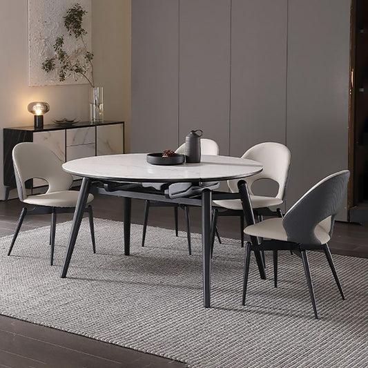 Silla lateral de comedor abierto base de metal moderna silla interior-exterior