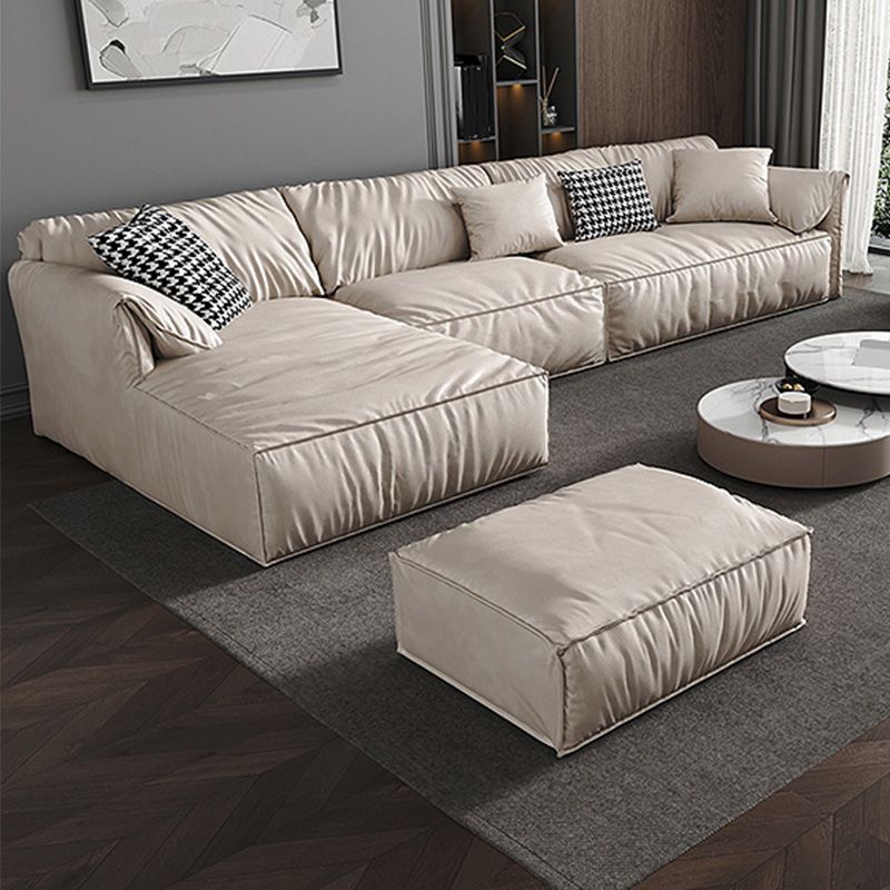 Pillow Top Arm Sectionals 31.5"High Tight Back Sofa with Chaise,White Clearhalo 'furn' 'furn_sectionals' 'Furniture' 'furniture_sectionals' 'Living Room Furniture' 'Sectionals' 1200x1200_0b6ab1de-d5ec-4ce9-a54b-32abaf06b780