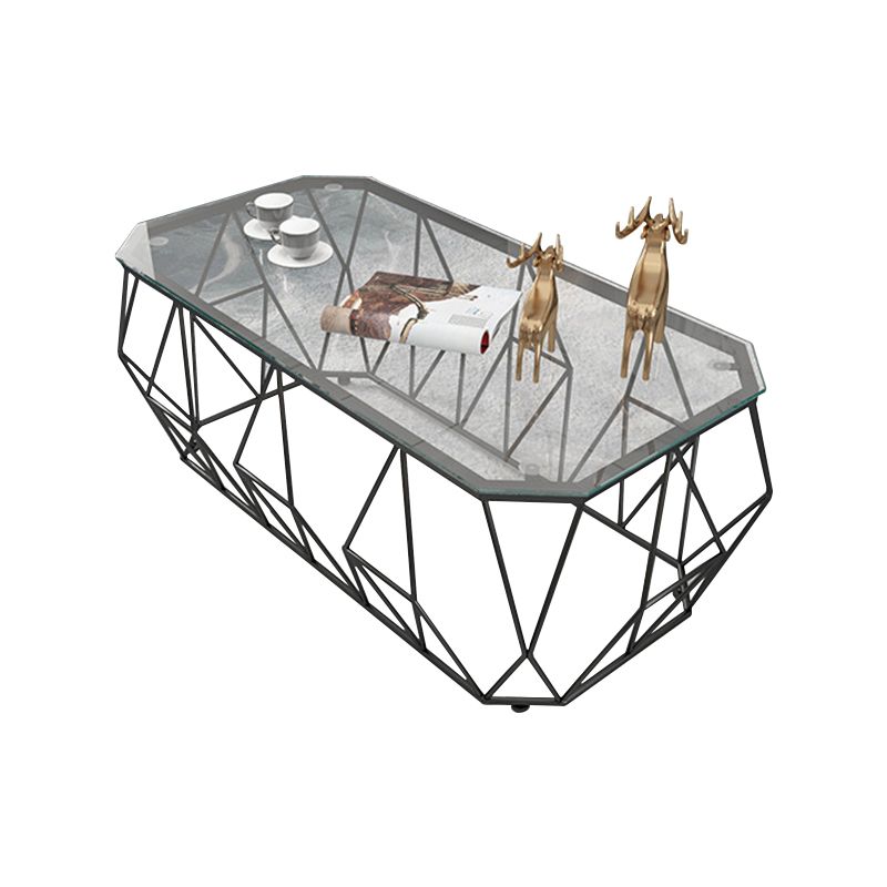 19.6"tall Modern Metal Frame Base Glass Octagonal Coffee Table Clearhalo 'Coffee & Accent Tables' 'Coffee Tables' 'coffee_tables' 'Furniture' 'furniture_coffee_tables' 'Living Room Furniture' 1200x1200_0b6b06be-99ac-405a-b7c2-755fceb0a67f