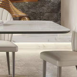 Modern Rectangle Dining Table Sintered Stone Table with Metal Legs for Home Clearhalo 'Dining Tables & Seating' 'Dining Tables' 'dining_table' 'furn' 'furn_dining_table' 'Furniture' 'Kitchen & Dining Furniture' 1200x1200_0b6bb936-2ba1-46d7-a311-667b95563a7f