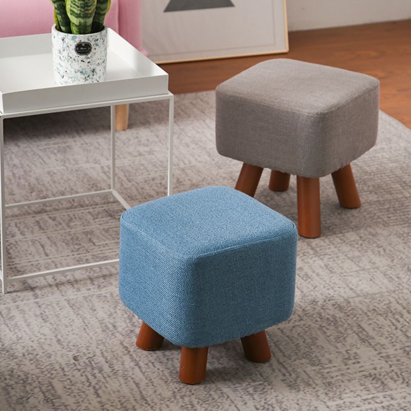 Square Pouf Stool Pure Color Cotton Linen Upholstered Wood Frame Pouf Ottoman Clearhalo 'furn' 'furn_ottomans_poufs' 'Furniture' 'Living Room Furniture' 'Ottomans & Poufs' 'ottomans_poufs' 1200x1200_0b6d0948-f728-46d5-8a9e-697e6b83746e