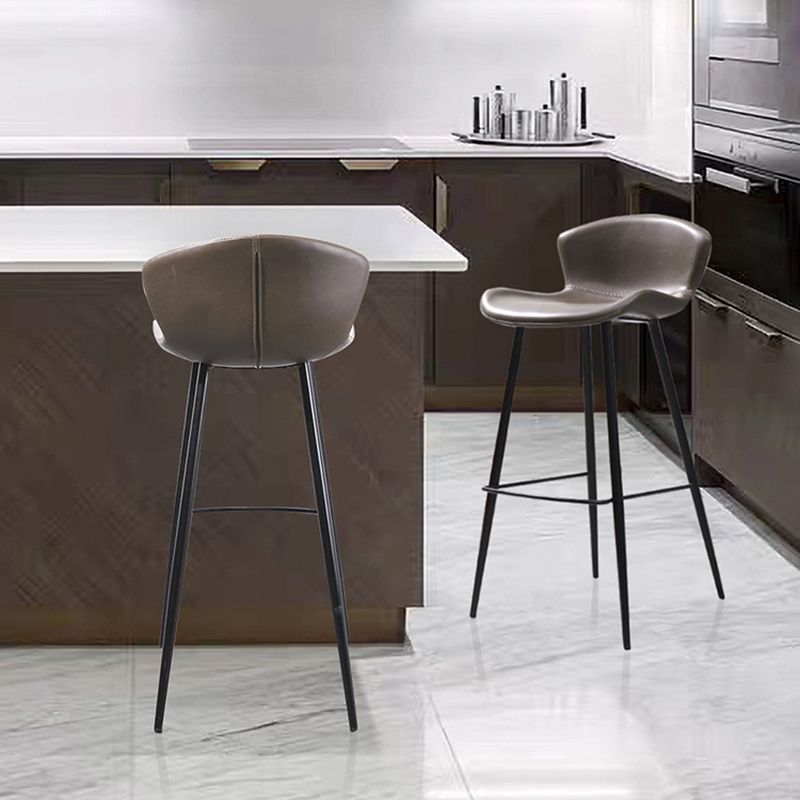 Taburete de bar de estilo moderno taburete de respaldo de cuero para sala de estar