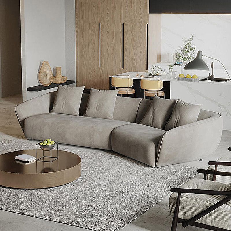 Dark Gray Flared Arm Sectional Contemporary Tight Back Curved Sofa for Living Room Clearhalo 'furn' 'furn_sectionals' 'Furniture' 'furniture_sectionals' 'Living Room Furniture' 'Sectionals' 1200x1200_0b6e419e-9285-4e10-913f-ab6ede052f76