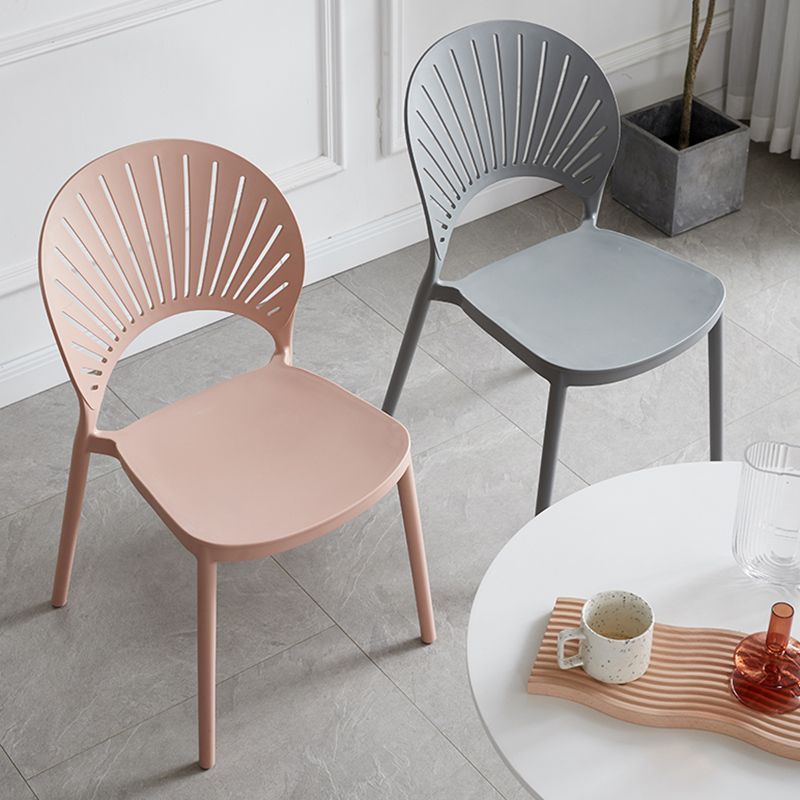 Contemporary Style Plastic Open Side Chair Colorful Stacking Dining Chairr for Home Clearhalo ' kitchen&dining_furn' 'Dining Chairs' 'Dining Tables & Seating' 'dining_chair' 'furn' 'furn_dining_chair' 'Furniture' 'furniture_dining_chair' 'Kitchen & Dining Furniture' 'kitchen' 1200x1200_0b6e4a61-7338-476b-8203-589813dc2af6