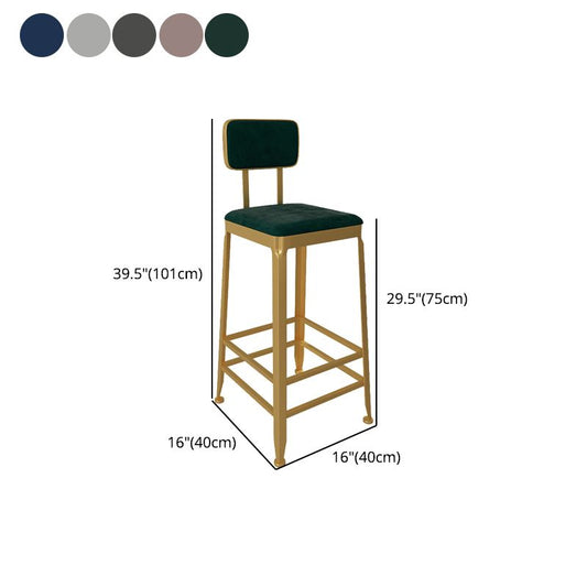 Glam Low Back Living Room Stool Matte Finish Velvet Counter Stool Clearhalo 'Bar Furniture' 'Bar Stools' 'bar_stools' 'furn' 'furn_bar_stools' 'Furniture' 'furniture_bar_stools' 'Kitchen & Dining Furniture' 1200x1200_0b6e76ab-ef1c-4ac6-b190-20a162b45baf