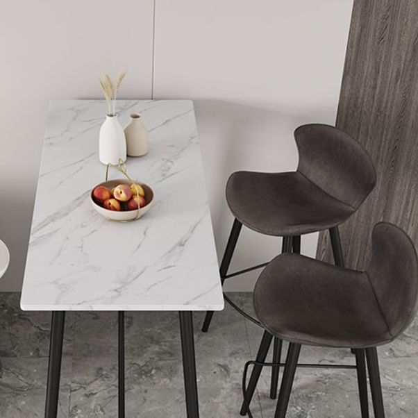 Juego de mesa de bar moderno, juego de barra rectangular de piedra de 1/2/3 piezas con taburetes tapizados