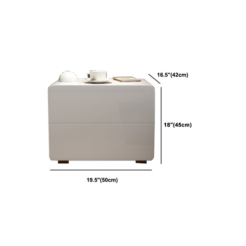 Table de nuit en bois massif moderne avec tiroirs inclus, table de chevet en blanc