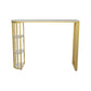 Glam Marble Pub Table with Specialty Table Top Gold Double Pedestal Table - 42" H Clearhalo 'Bar Furniture' 'Bar Tables' 'bar_tables' 'furn' 'furn_bar_tables' 'Furniture' 'furniture_bar_tables' 'Kitchen & Dining Furniture' 1200x1200_0b70091a-06a9-49b6-8e57-c02492705e85