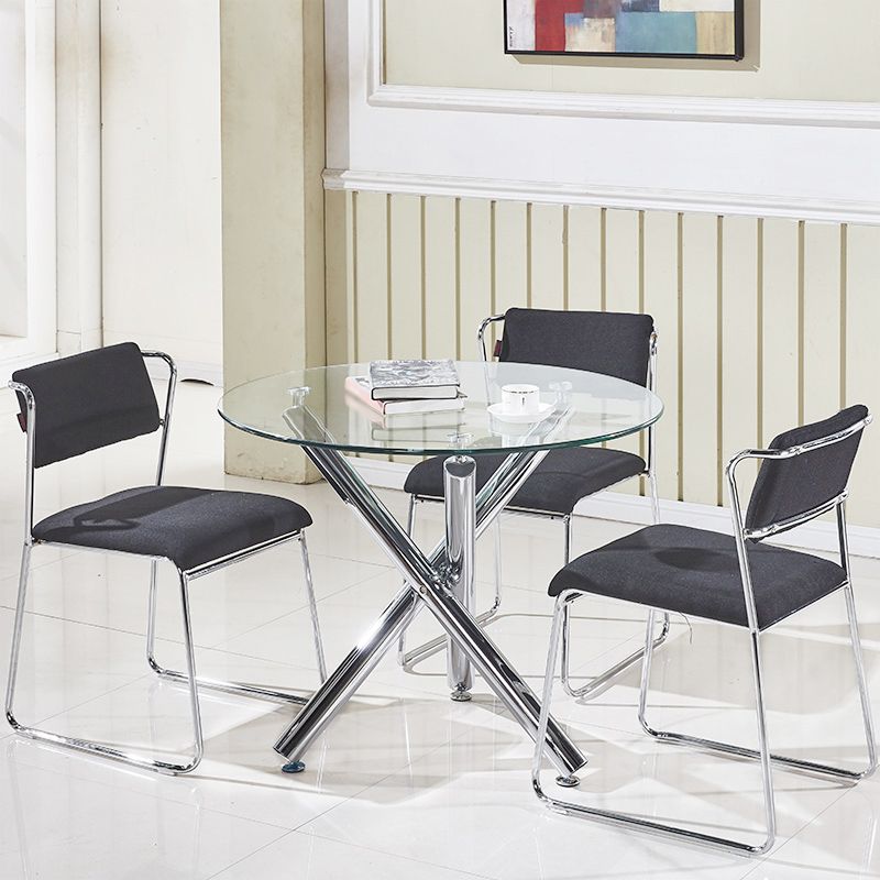 Round Shape Transparent Dining Table Glass Table Minimalist with 3 Legs Clearhalo ' dining_table' 'Dining Tables & Seating' 'Dining Tables' 'furn' 'furn_dining_table' 'Furniture' 'furniture_dining_table' 'Kitchen & Dining Furniture' 'kitchen&dining_furn' 'kitchen' 'kitchen_dining_table' 1200x1200_0b719508-1af4-4148-b611-16c85f8b961a