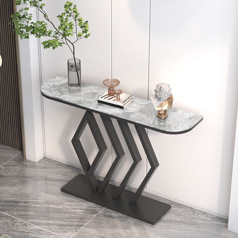 Mesa de consola de piedra contemporánea Mesa de sofá de consola de hierro para Hall