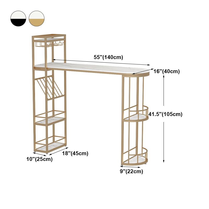 White Marble Bar Table with Specialty Table Top Double Pedestal Table- 41.3" H Clearhalo 'Bar Furniture' 'Bar Tables' 'bar_tables' 'furn' 'furn_bar_tables' 'Furniture' 'furniture_bar_tables' 'Kitchen & Dining Furniture' 1200x1200_0b721c4e-e92c-4ede-94df-e03afbf317c6