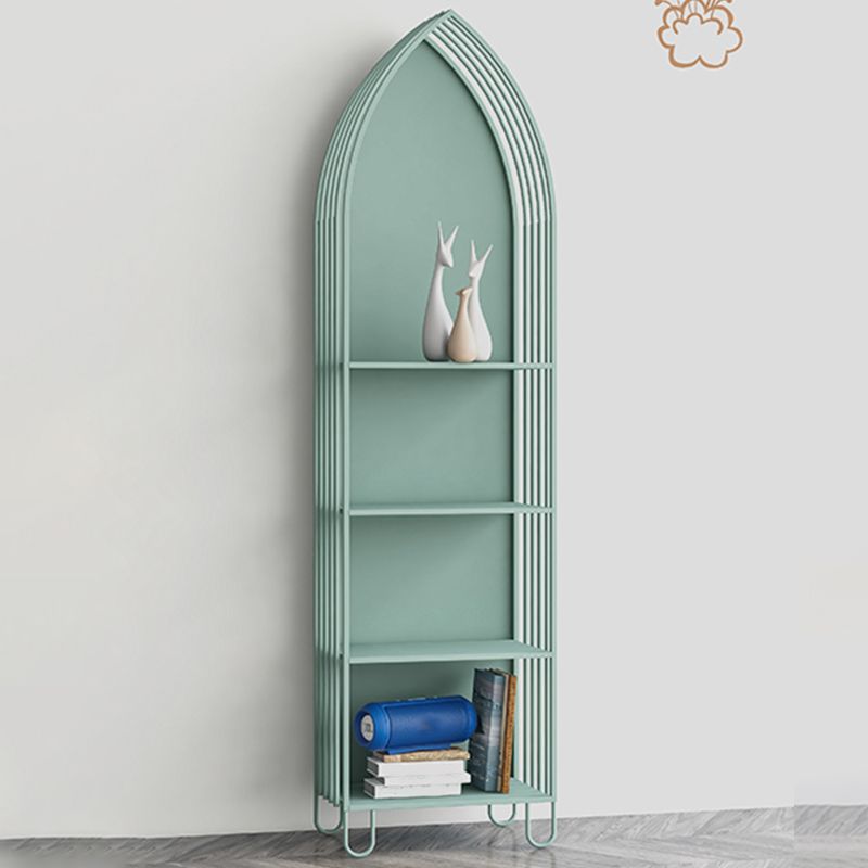 Scandinavian Antique Finish Shelf Bookcase Metal Book Shelf with Rectangular Shelves