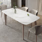 Table rectangulaire moderne de table à manger en pierre frittée avec 4 pieds pour la maison