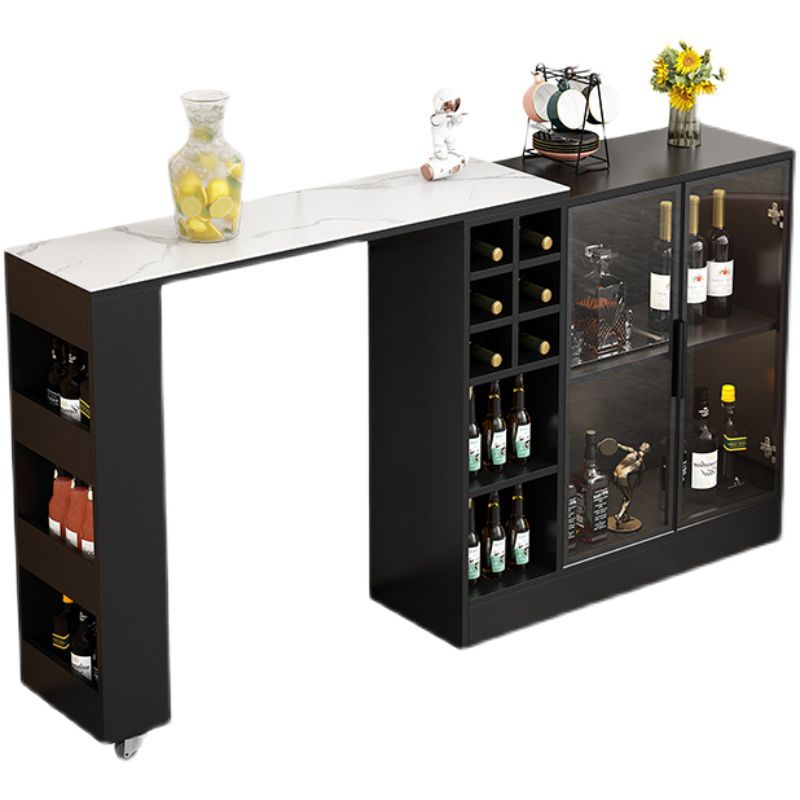 Rectangle Counter Height Table Modern Bar Dining Table with Shelves Clearhalo 'Bar Furniture' 'Bar Tables' 'bar_tables' 'furn' 'furn_bar_tables' 'Furniture' 'Kitchen & Dining Furniture' 1200x1200_0b759d1f-7b46-4dc7-8ea3-9859132c2981