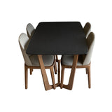 Contemporary Kitchen Dinner Table Stone Trestle Base Dining Table