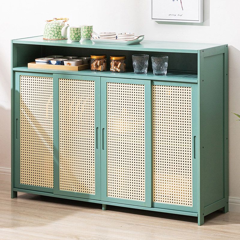 Moderne porte scorrevoli Server da pranzo Scheda in legno con archiviazione aperta