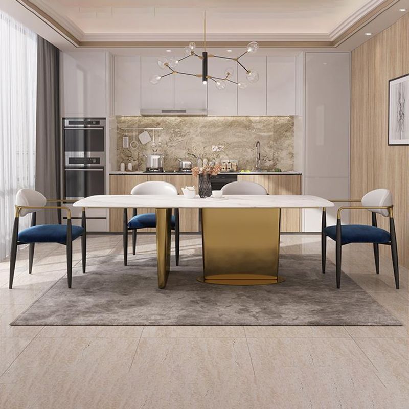 Contemporary Style Kitchen Metal Chair Open Back Dining Arm Side Chairs