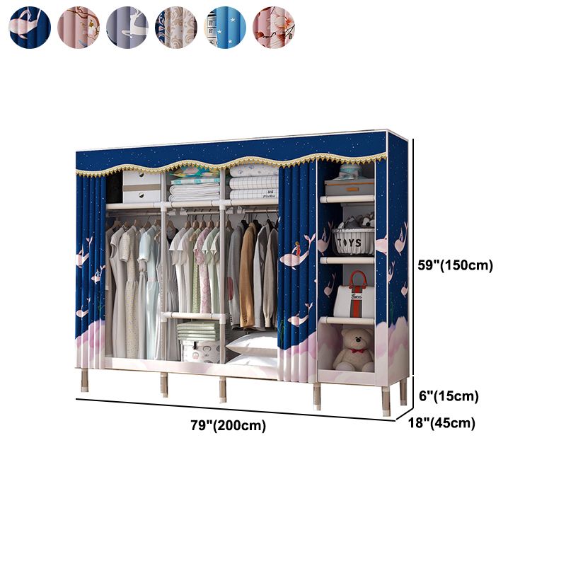 Armadio moderno per la casa in stile armadio in acciaio armadio del guardaroba con scaffali