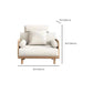 Contemporary Sofa with Loose Back and Pillows in Linen and Solid Wood